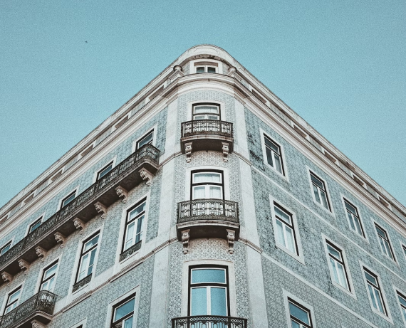 Blue building in Lisbon